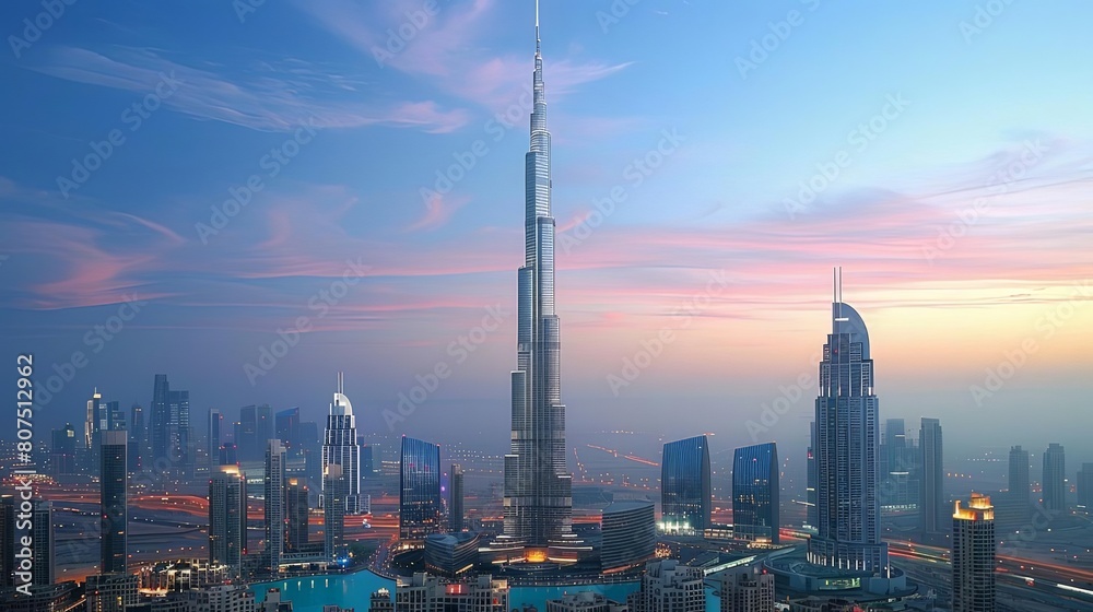 cities with world's tallest skyscrapers against a blue sky