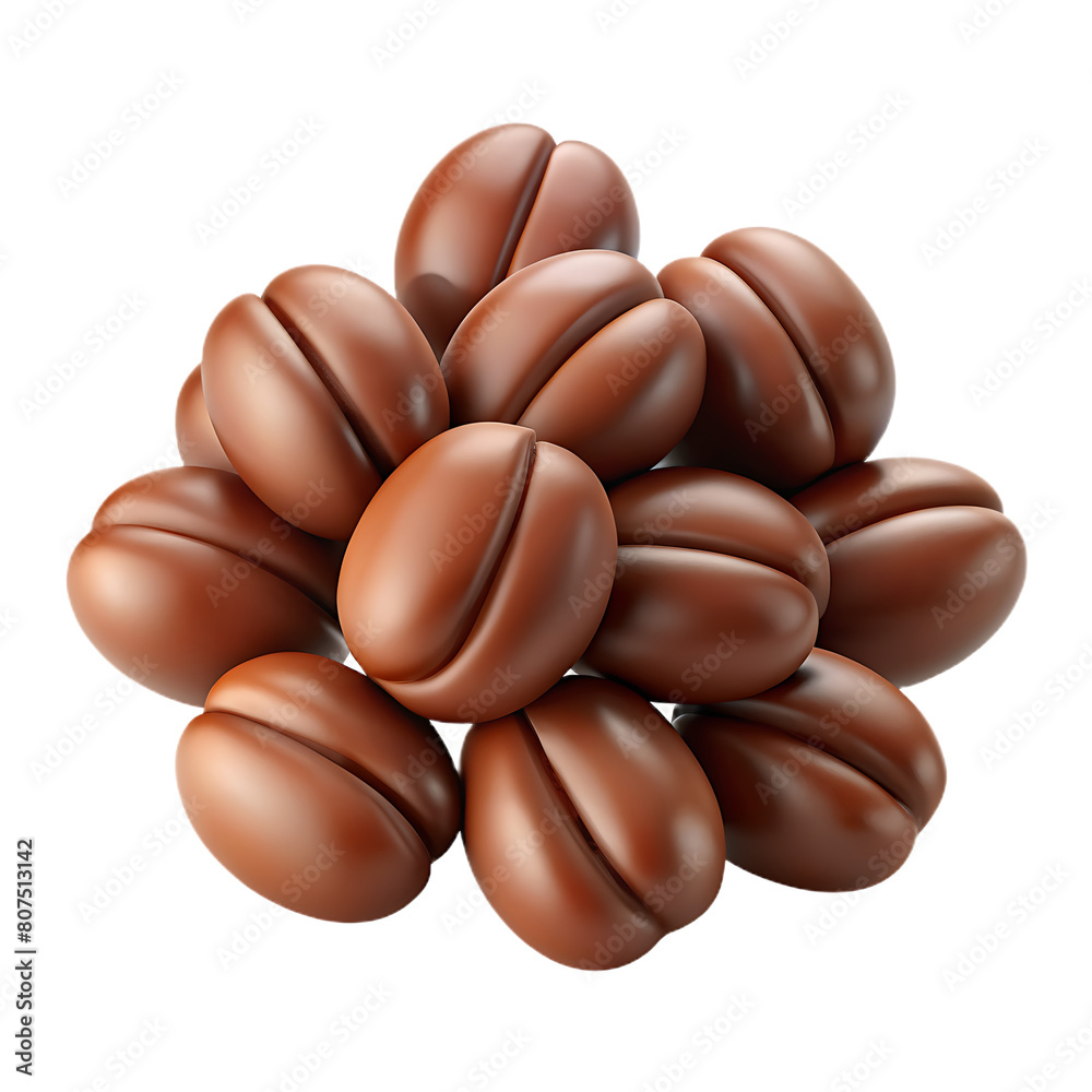 Coffee beans on a transparent background promoting its enjoyable taste and amazing aroma Coffee beans on a transparent background promoting its enjoyable taste and amazing aroma