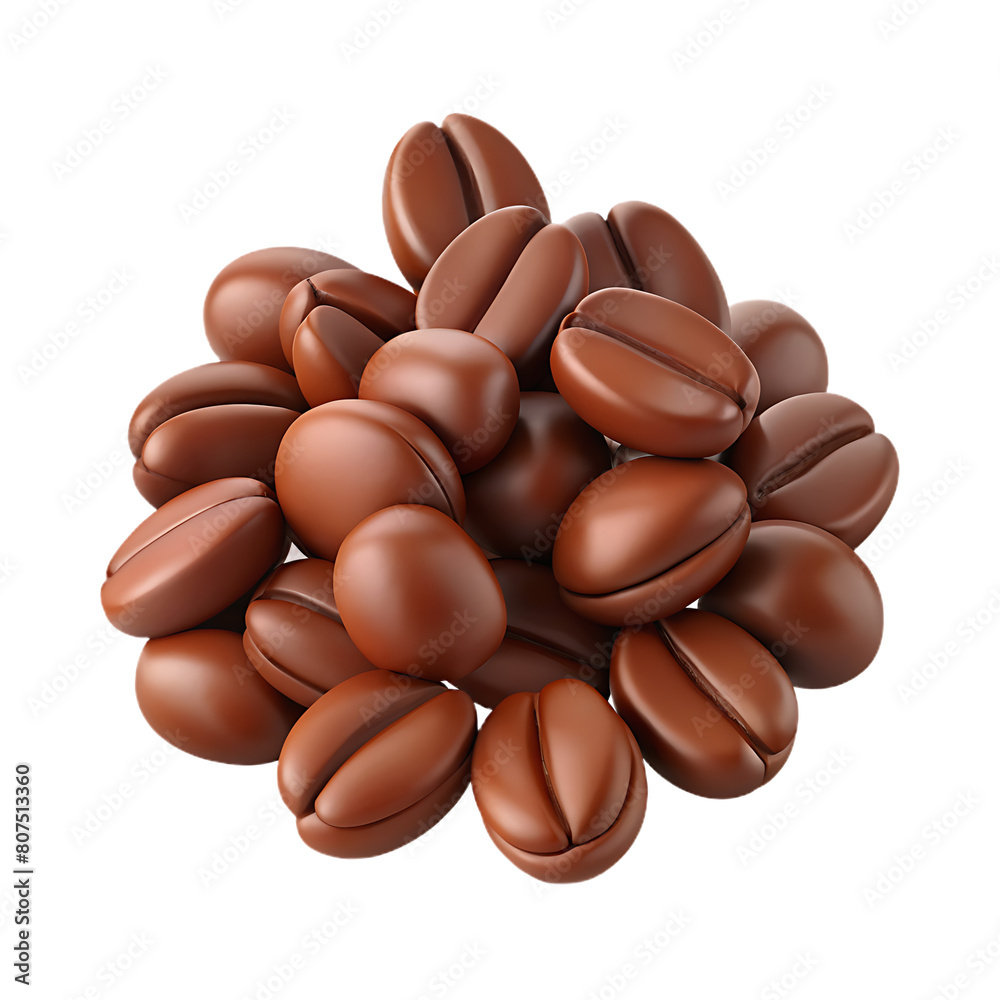 Coffee beans on a transparent background promoting its enjoyable taste and amazing aroma Coffee beans on a transparent background promoting its enjoyable taste and amazing aroma