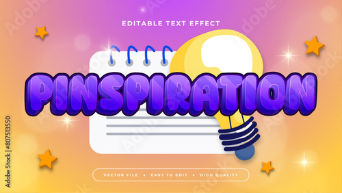 White orange and purple violet pinspiration 3d editable text effect - font style