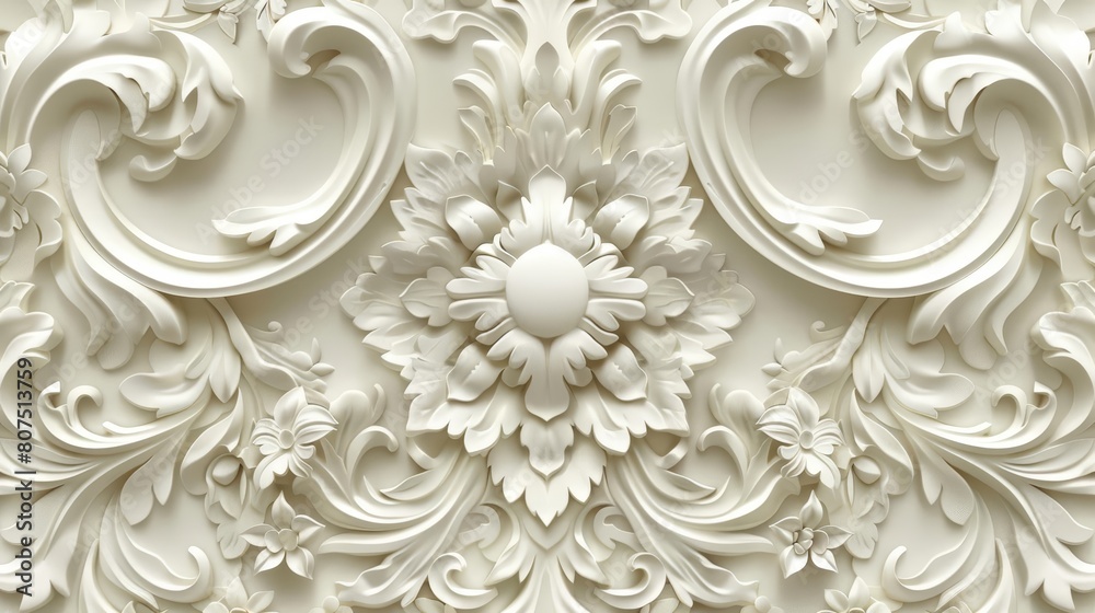 The illustration of a classic ornamental background design showcases intricate details that capture the essence of historical elegance, Sharpen art