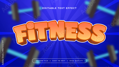 Orange gray grey and blue fitness 3d editable text effect - font style