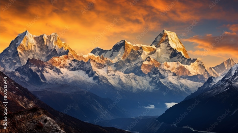Majestic mountain landscape with dramatic sky