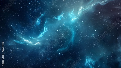 A mesmerizing cosmic dance of stars and nebulae across the night sky