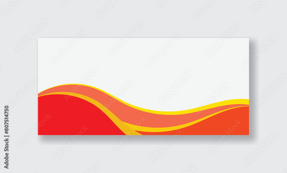 Naklejka premium Modern abstract orange color waves on a clean white background