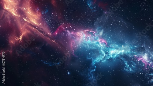 Cosmic dance of colors across the interstellar canvas photo