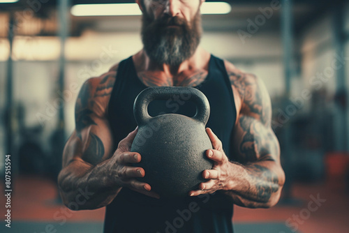 Focused and resolute, a man engages in strenuous CrossFit training, embodying determination.