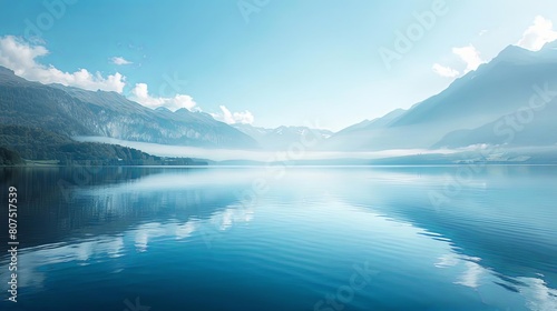 lake views with beautiful mountain backdrops under a blue sky with white clouds