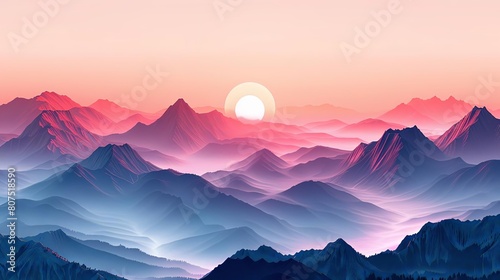 mountain majesty at dawn with a stunning pink sky