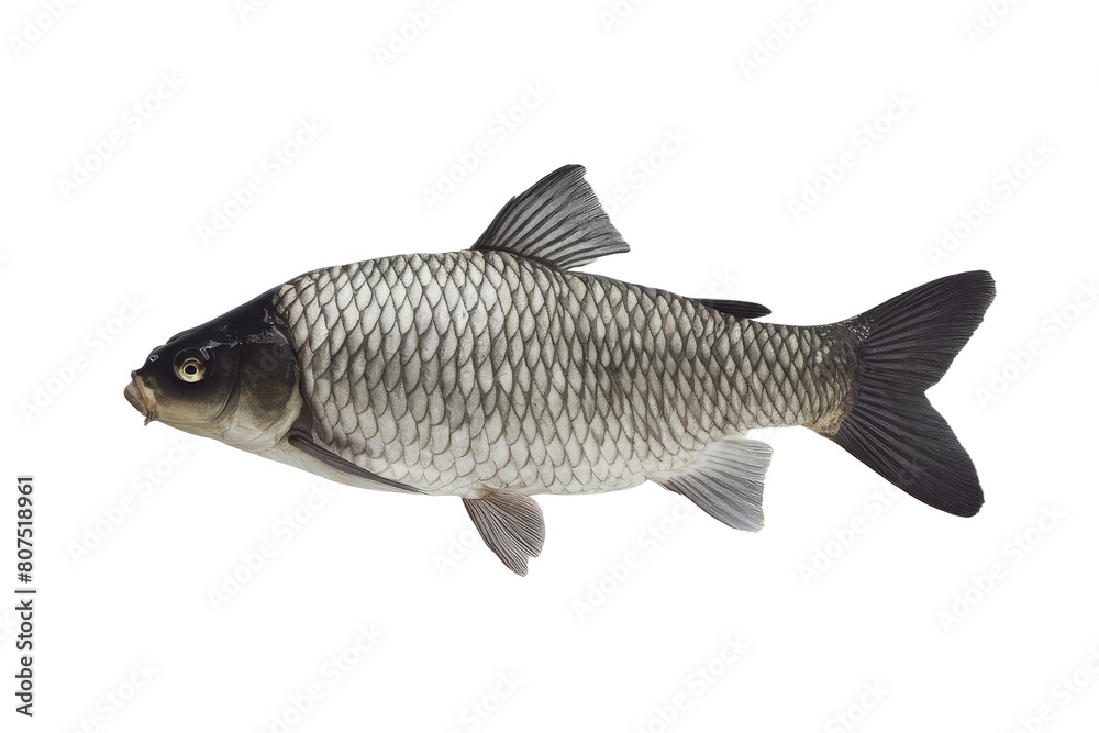 Fototapeta premium isolated fresh fish, GENERATIVE AI