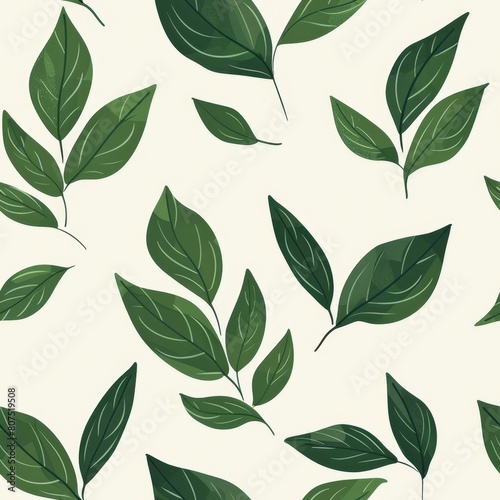 Wallpaper Mural Green Leaves Background Illustration Torontodigital.ca