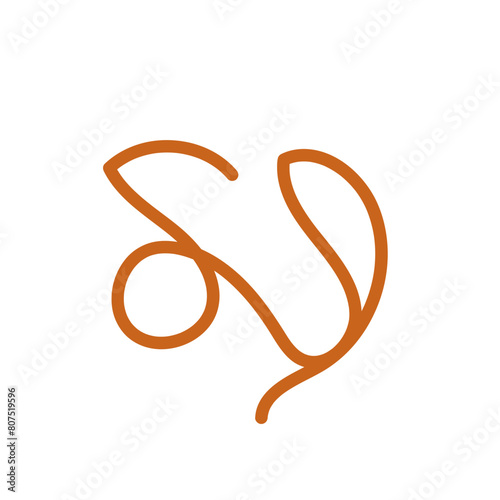 Tangled squiggly abstract line vector  photo