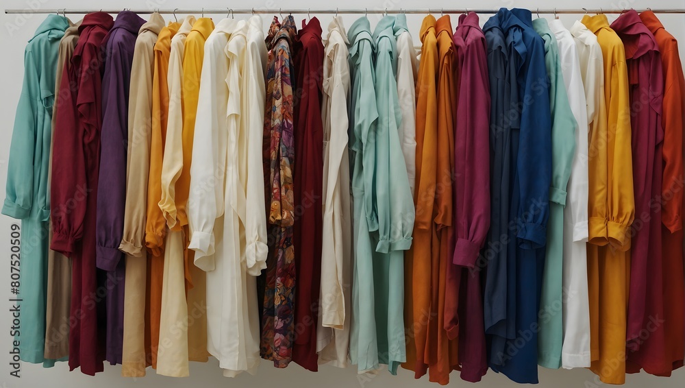 A sea of vibrant hues, a solitary garment stands out, its pristine white background beckoning attention ai_generated A sea of vibrant hues, a solitary garment stands out, its pristine white background beckoning attention ai_generated