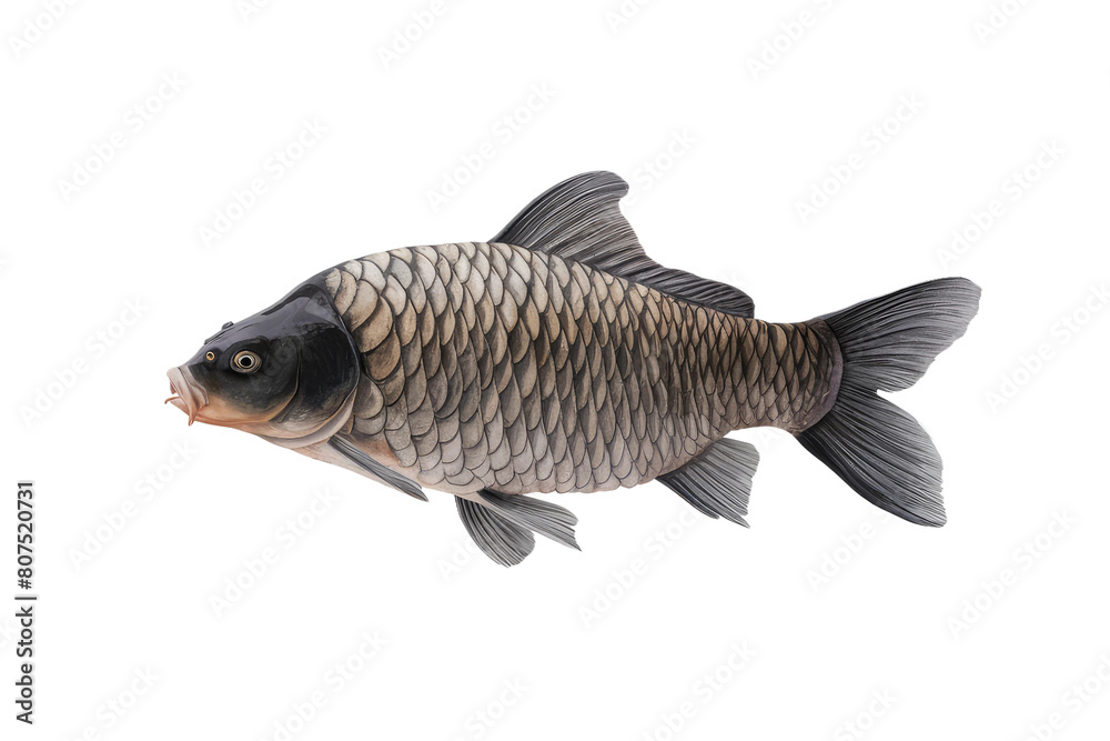 Fototapeta premium isolated fresh fish, GENERATIVE AI