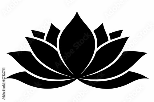 black and white lotus flower silhouette on white background, Vector illustration, bird, icon, svg, characters, Holiday t shirt, Hand drawn trendy Vector illustration, Rose flower