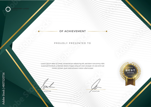 modern Gradient elegant certificate template for achievement