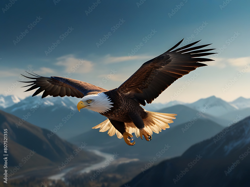 Fototapeta premium Inspirational Eagle American Motivational