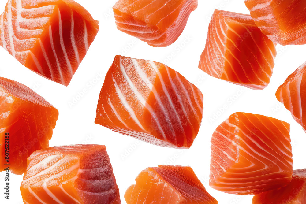 isolated salmon slices, GENERATIVE AI isolated salmon slices, GENERATIVE AI