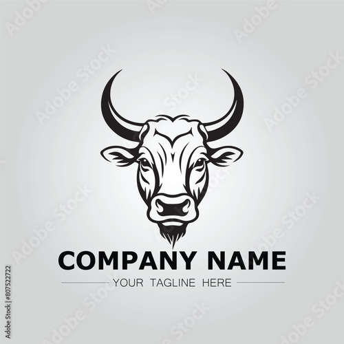 Bull Head symbol logo company vector image on the white background