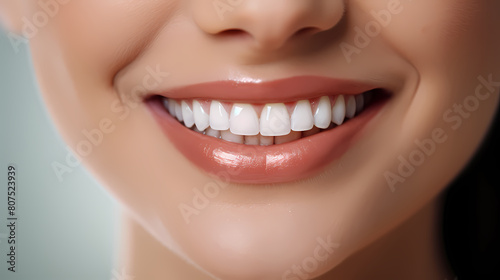 Beautiful woman s smile  white teeth