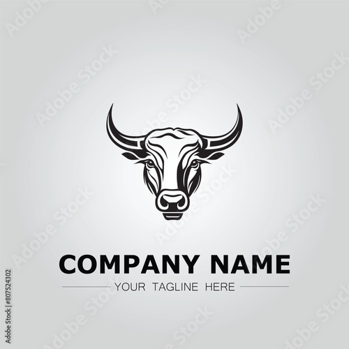 Bull Head symbol logo company vector image on the white background