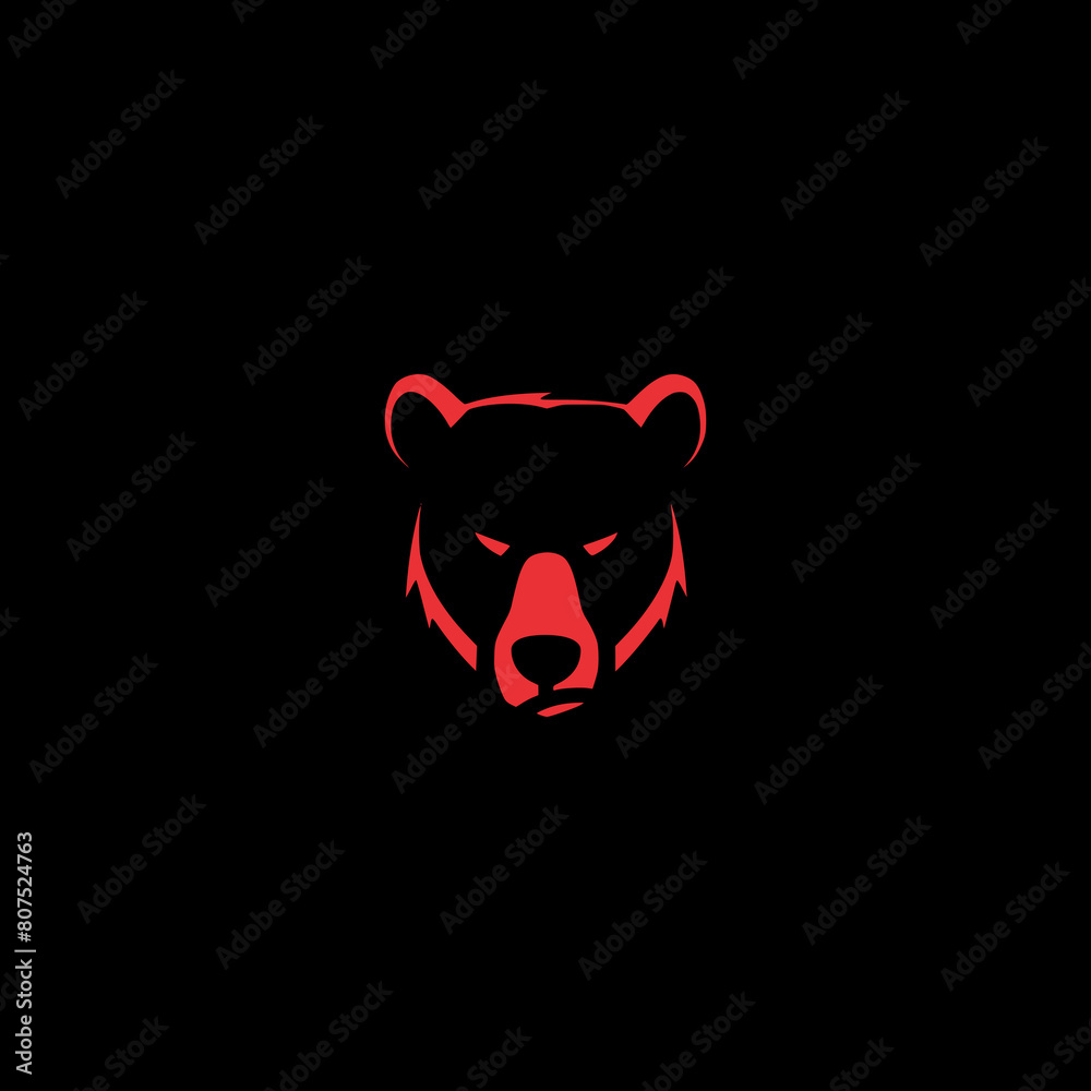 simple red angry bear wild animal logo vector illustration template design simple red angry bear wild animal logo vector illustration template design