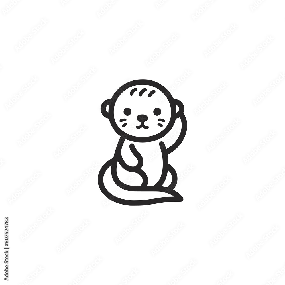 cute baby otter logo vector illustration template design cute baby otter logo vector illustration template design