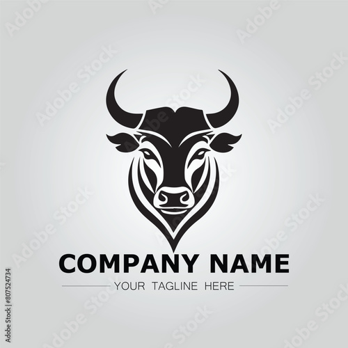 Bull Head symbol logo company vector image on the white background