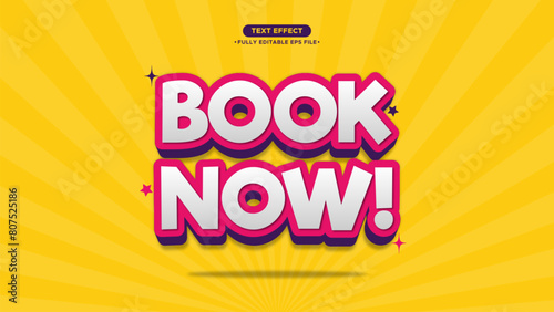 Book Now Vector Text Effect for Promotion and Discount Price Sale