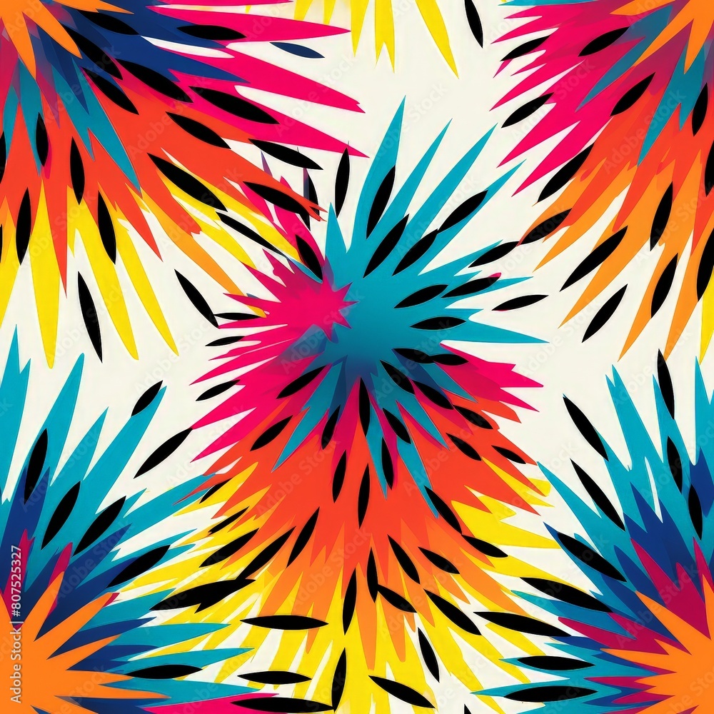 Colorful Burst Pattern in Retro Vector