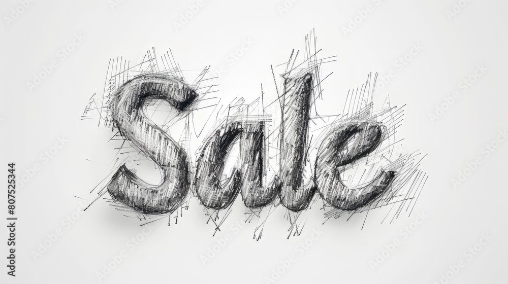 The word Sale created in Realistic Pencil Drawing.