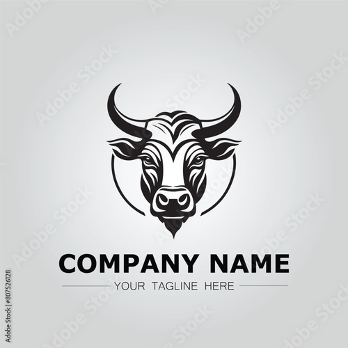 Bull Head symbol logo company vector image on the white background
