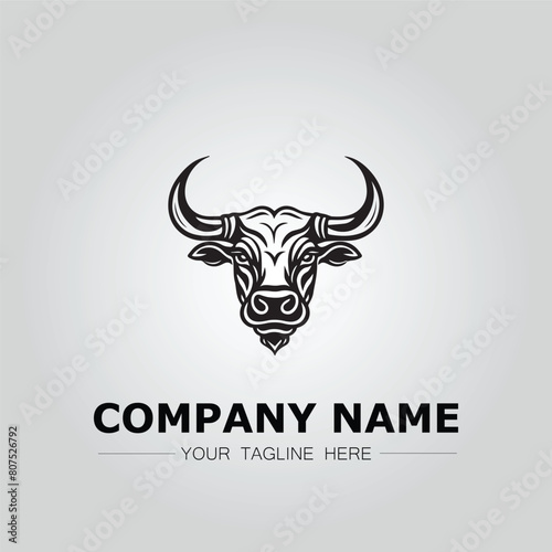 Bull Head symbol logo company vector image on the white background
