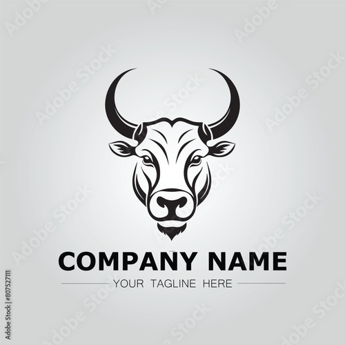 Bull Head symbol logo company vector image on the white background
