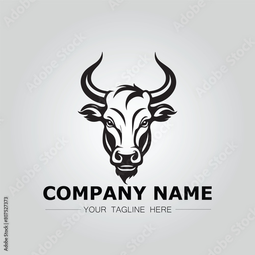 Bull Head symbol logo company vector image on the white background
