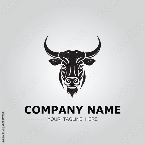 Bull Head symbol logo company vector image on the white background
