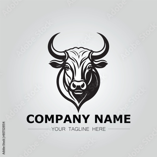 Bull Head symbol logo company vector image on the white background
