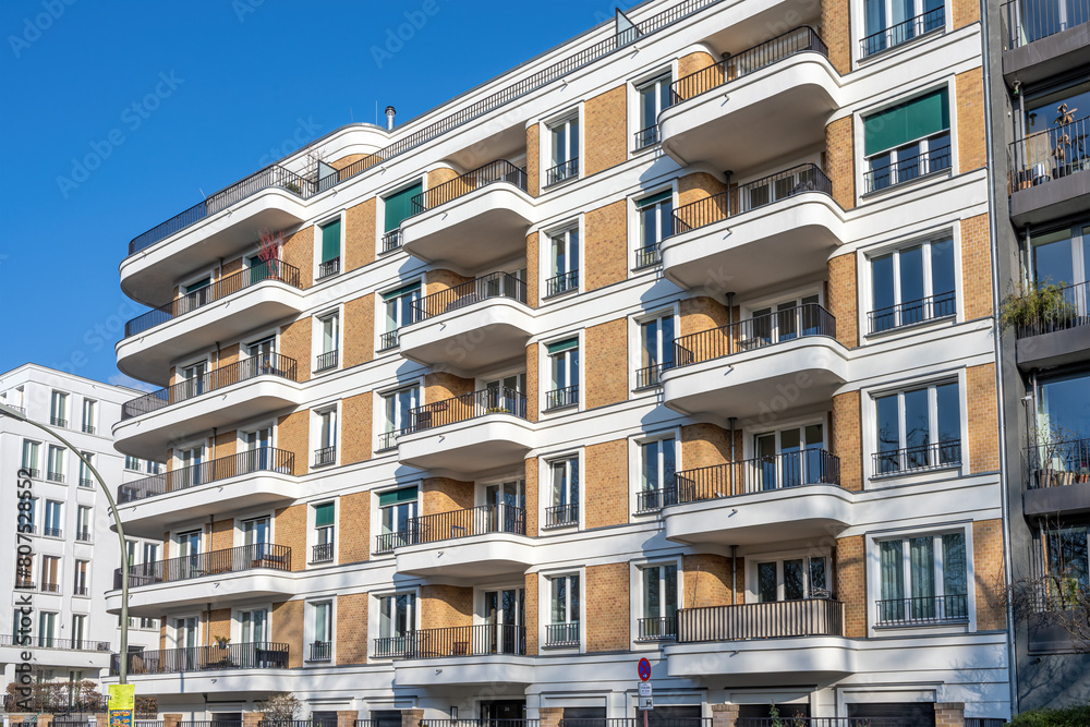 New apartment building seen in the Prenzlauer Berg district in Berlin, Germany