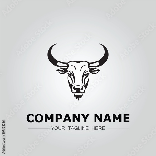 Bull Head symbol logo company vector image on the white background
