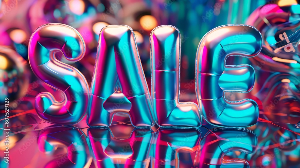 Fototapeta premium Shiny Surface Sale concept art poster.