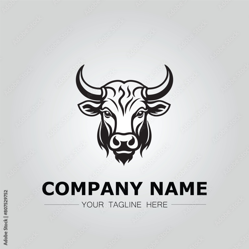 Bull Head symbol logo company vector image on the white background
