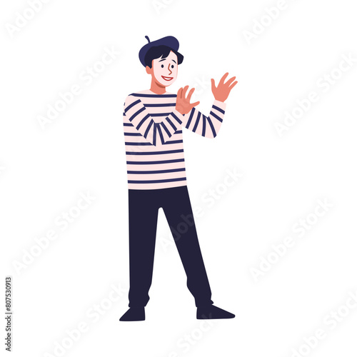 Mime artist in performance vector illustration