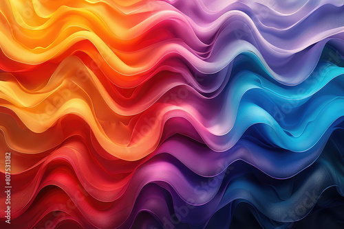 Colorful abstract background with wavy lines and waves, creating an elegant design for digital art or creative projects. Created with Ai