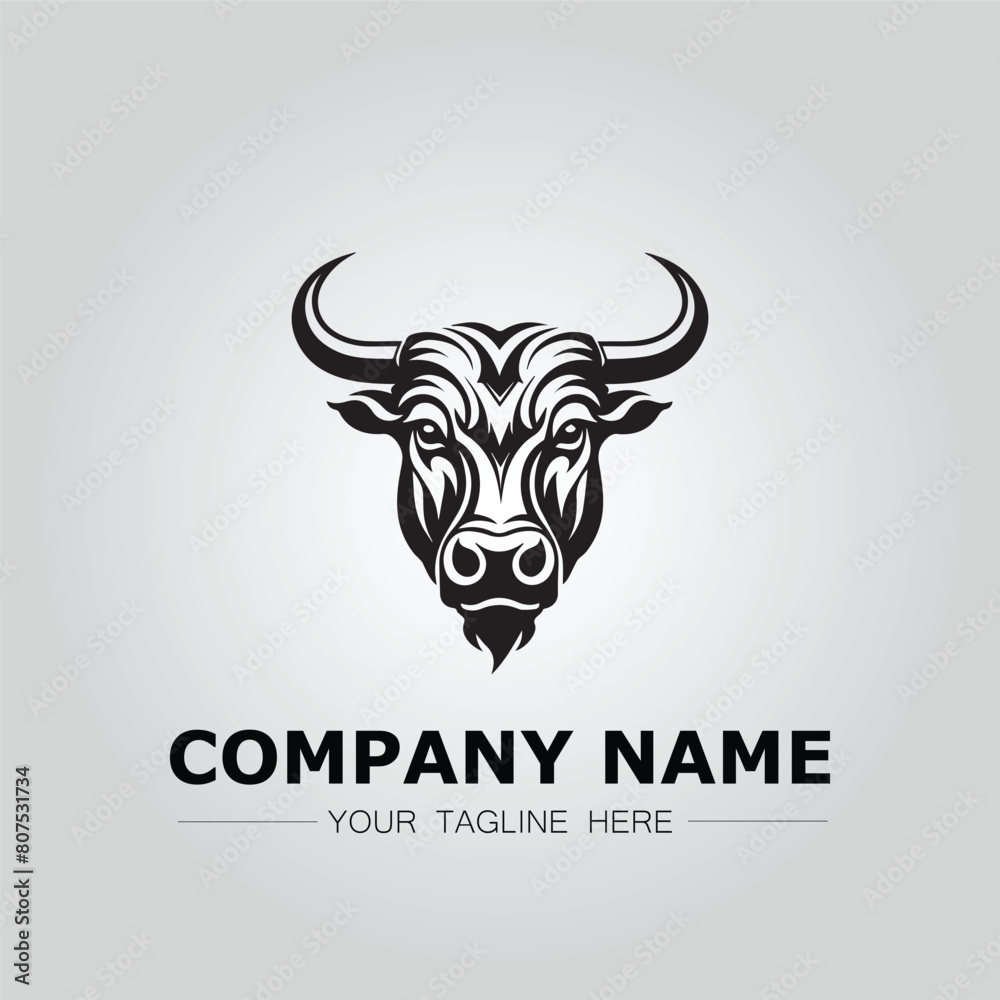 Bull Head symbol logo company vector image on the white background
Bull Head symbol logo company vector image on the white background