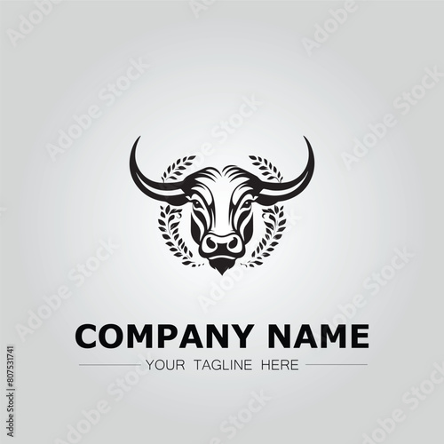 Bull Head symbol logo company vector image on the white background 