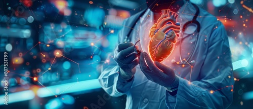 A close up of a cardiologist analyzing heart rhythms on an ECG photo