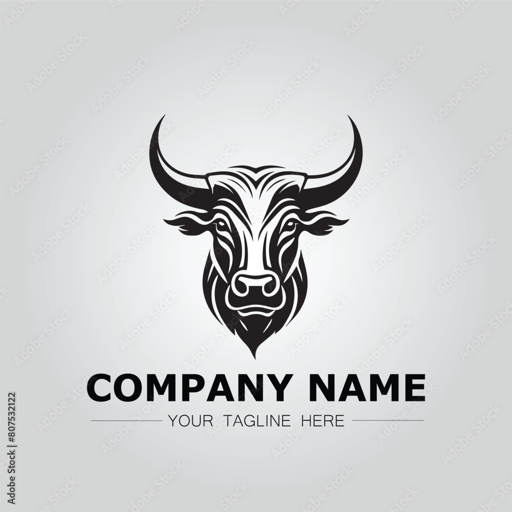 Bull Head symbol logo company vector image on the white background
Bull Head symbol logo company vector image on the white background