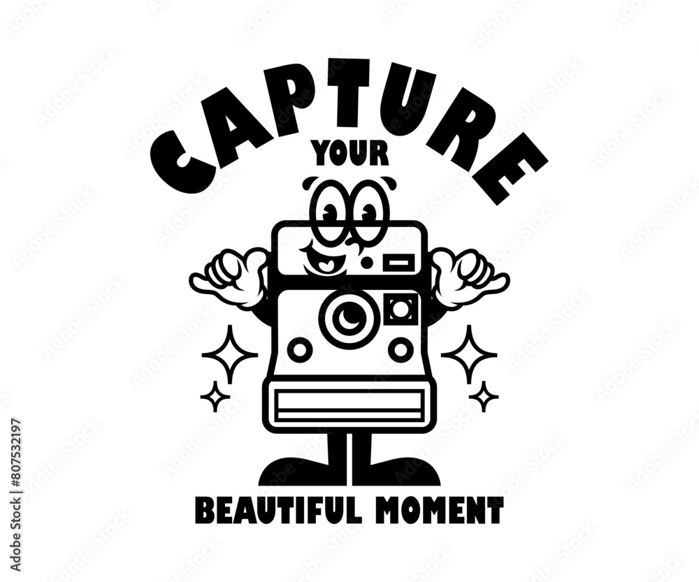 Obraz premium cartoon character of camera Graphic Design for T shirt Street Wear and Urban Style