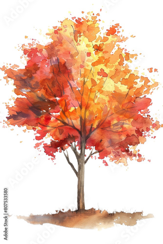 tree or forest side view isolated on white background for landscape and architecture drawing,elements for environment and garden,botanical for section in autumn
