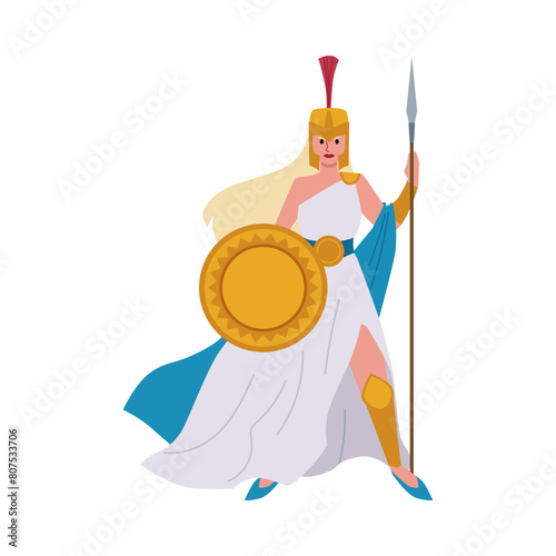Noble female warrior with armor vector illustration